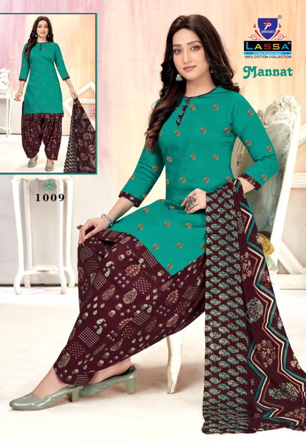 Lassa Mannat Royal Patiyala Cotton Designer Patiyala Dress Material